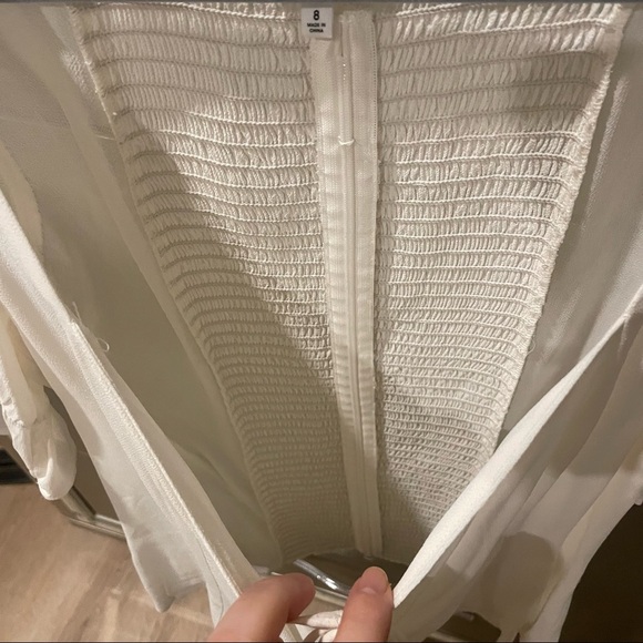 NWOT Reformation Delevan Top Blouse 8 Ivory White Medium - Picture 7 of 9